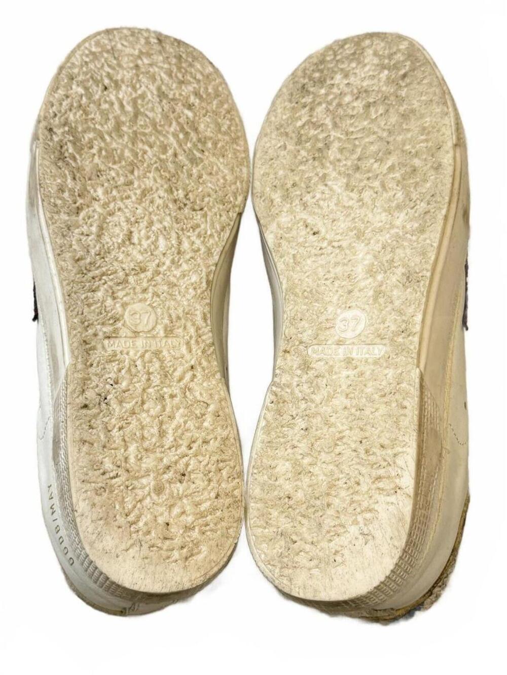Golden Goose May White Croc-Embossed Sneakers Red Glitter Star Snake Print Sz 7 - Picture 13 of 13
